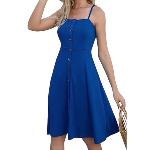 Berydress Dresses & Skirts - Berydress Casual Beach Summer Button Down Midi Sundress Women’s Small